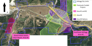Map of the outstanding areas of Kellogg.