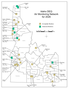 Idaho DEQ Air Monitoring Network for 2026