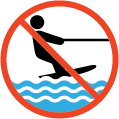 No high speed water activities like water skiing or wakeboarding