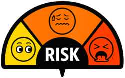 Visual representation of risk levels for cyanoHABs